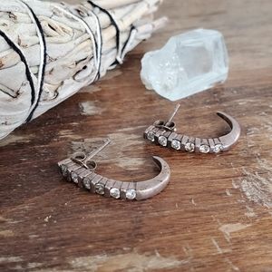 sterling silver white gemstone boho hook earrings